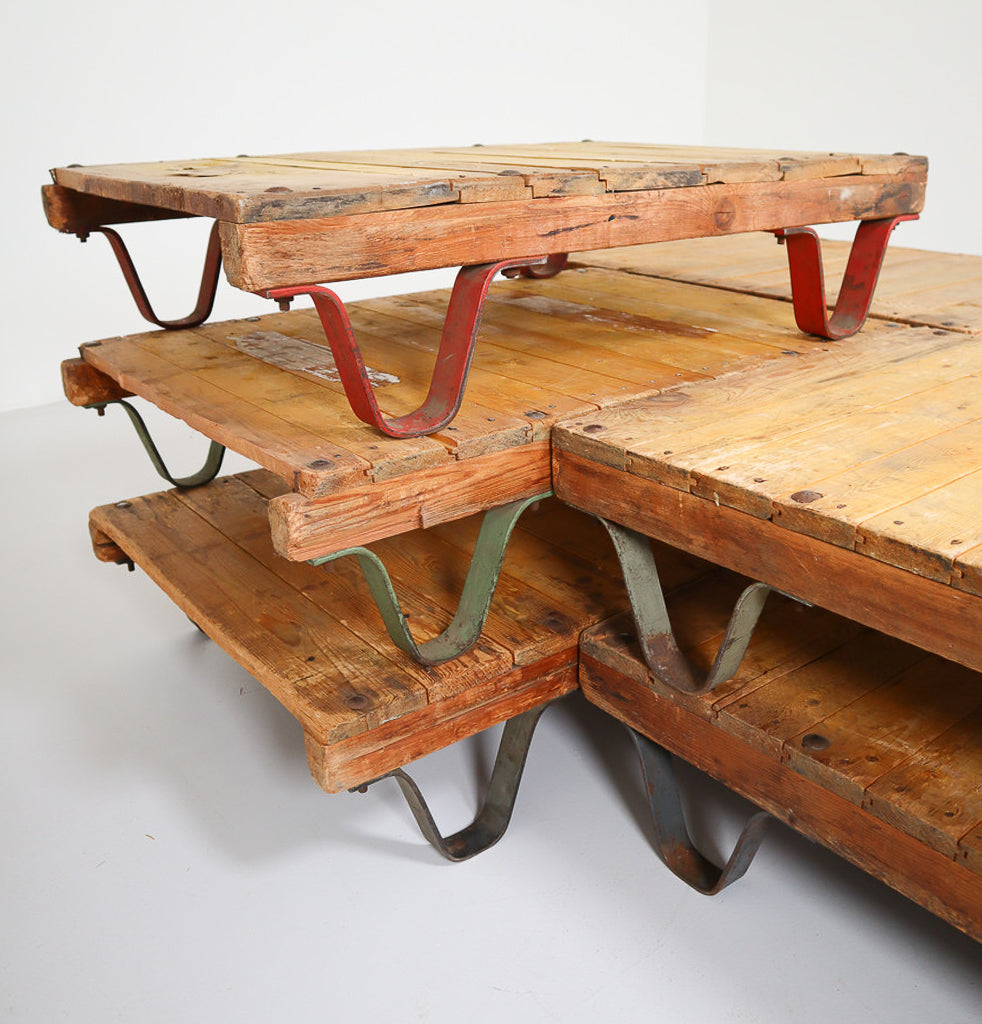 Antique Industrial Wood-Iron Pallets | Coffee Tables | Early-XXth Century