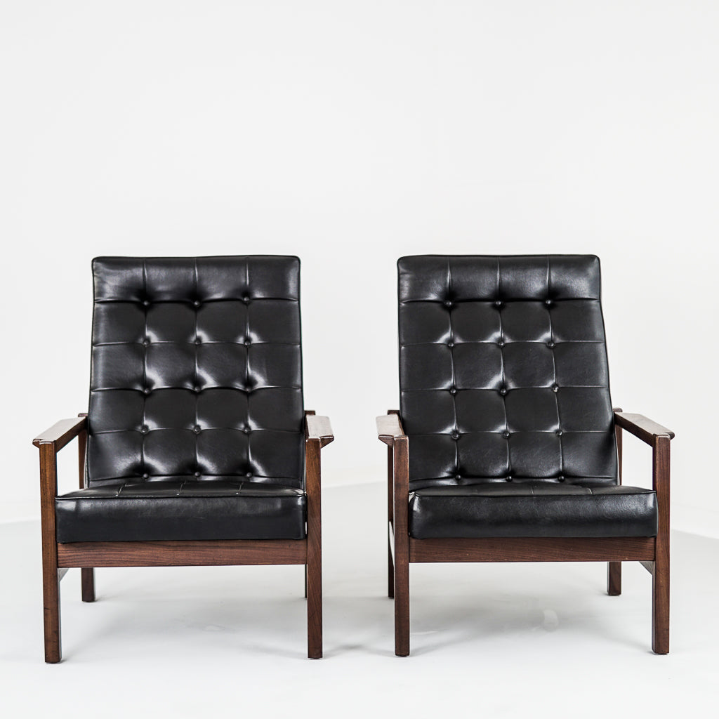 Rosewood Scandinavian Leather Armchair | Denmark | 1960s