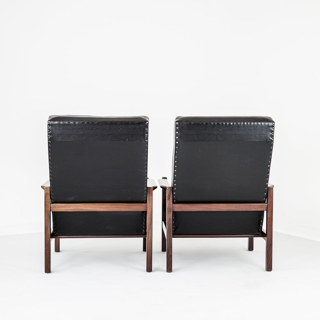 Rosewood Scandinavian Leather Armchair | Denmark | 1960s