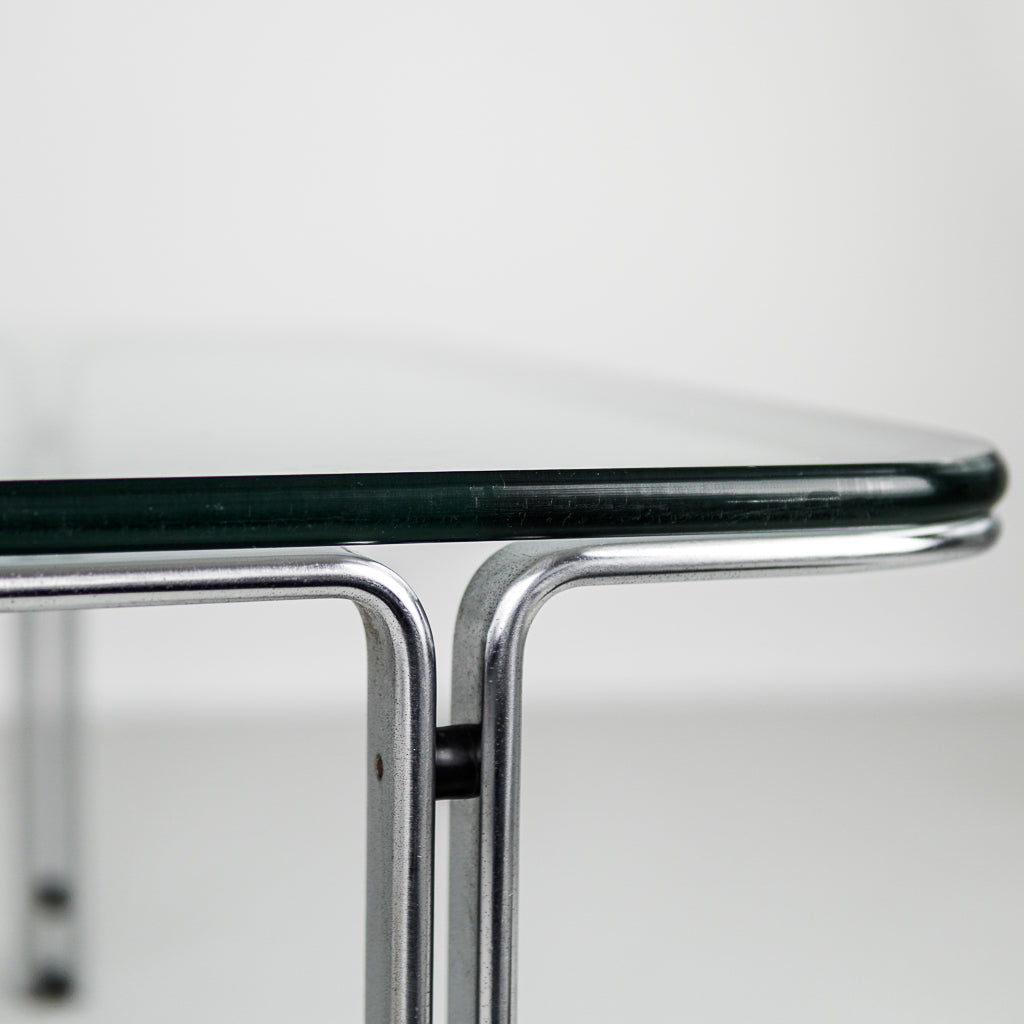 Table In Cristal-Plate Glass And Chrome Steel |Horst Brüning | Kill International | Germany | 1970&#39;s
