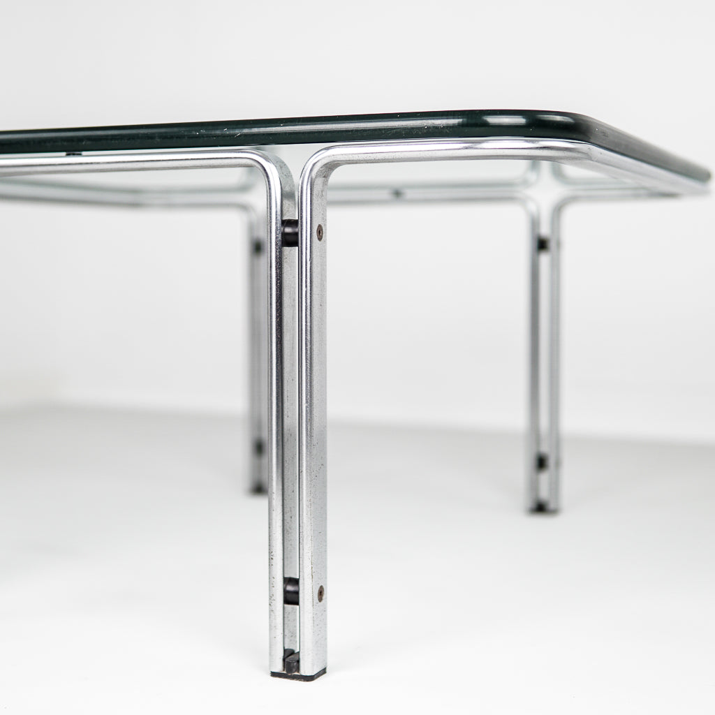 Table In Cristal-Plate Glass And Chrome Steel |Horst Brüning | Kill International | Germany | 1970&#39;s