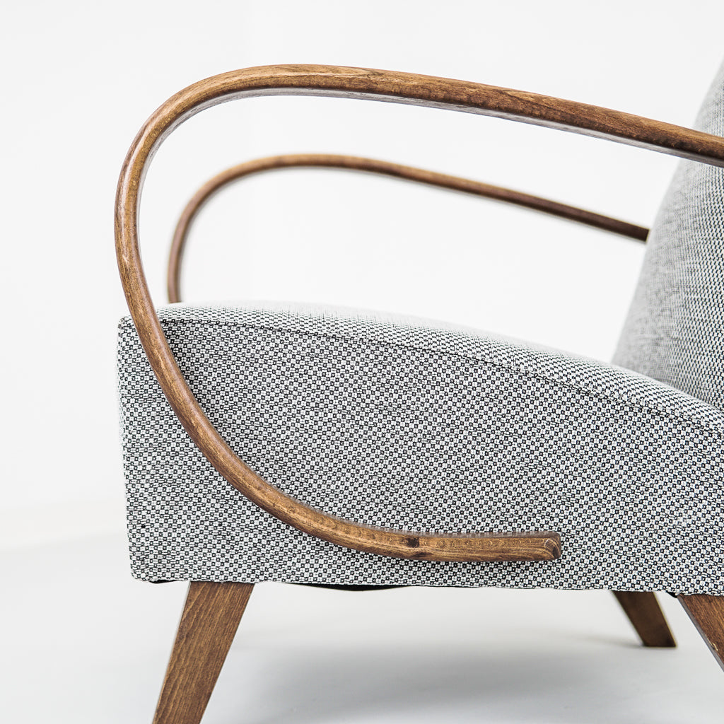 Armchair With New Upholstered Fabric | Jindřich Halabala | Up Závody | Czechoslovakia | 1950s