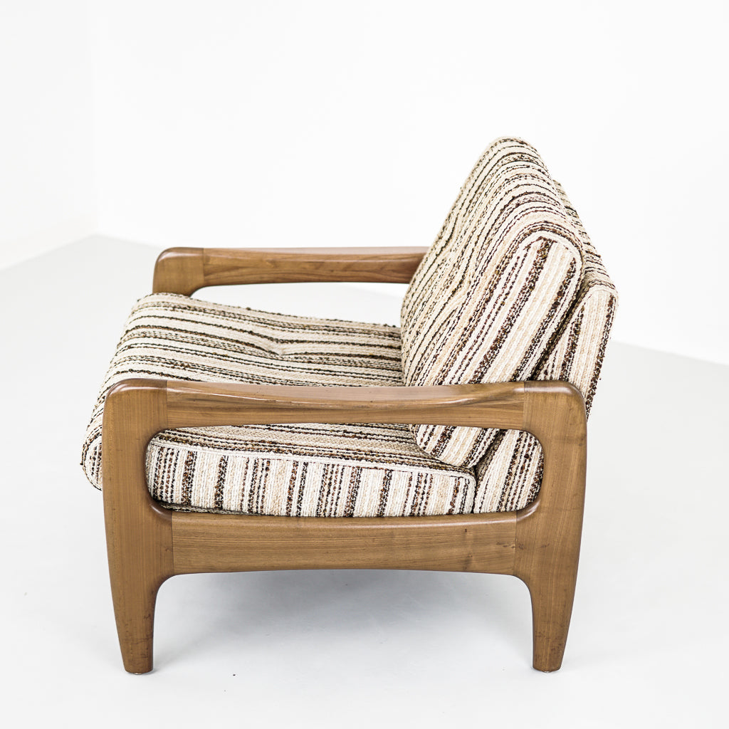 Scandinavian Upholstered Teak Armchair | Denmark | 1970s