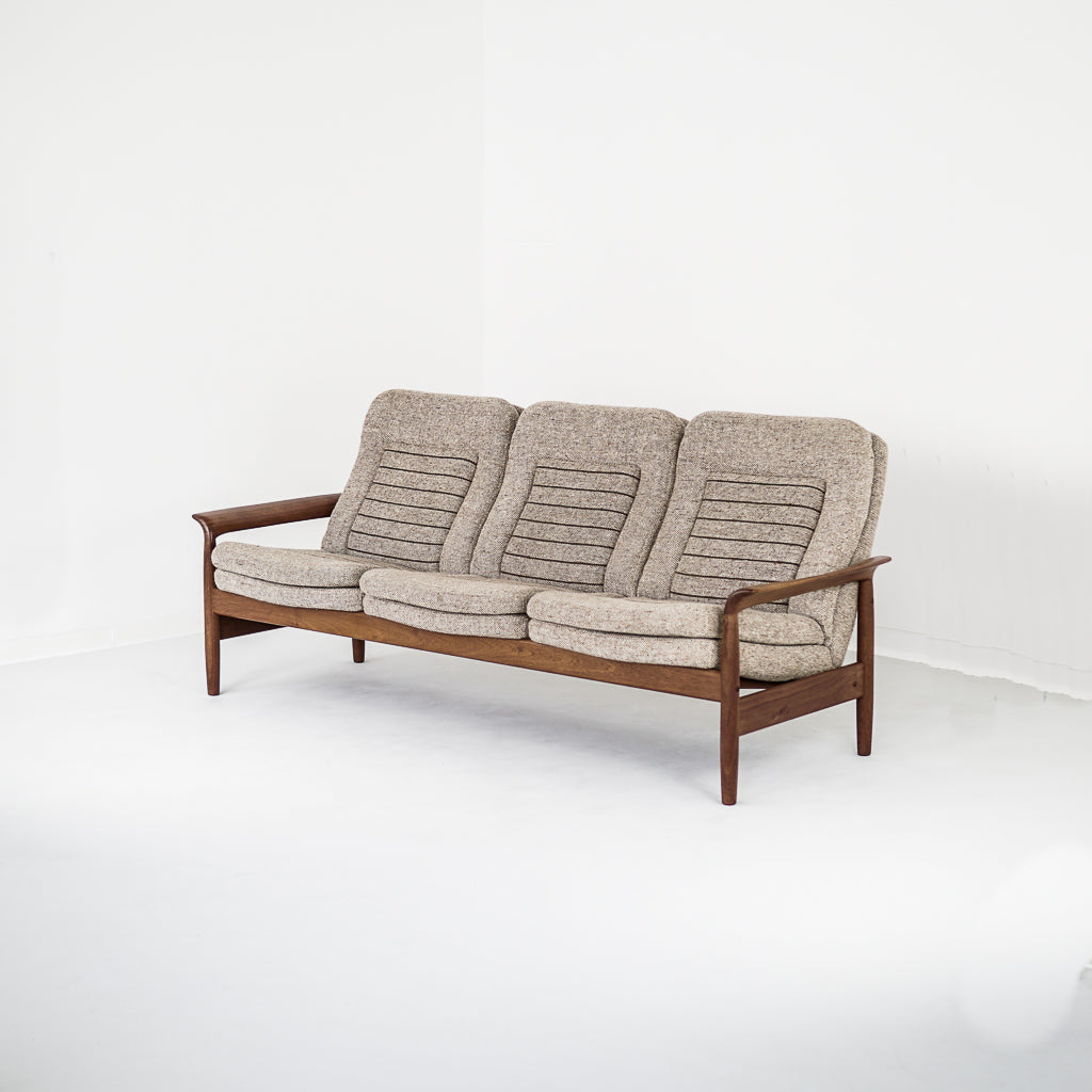Scandinavian Sofa Couch Teak &amp; Virgin Wool | Denmark | 1970s