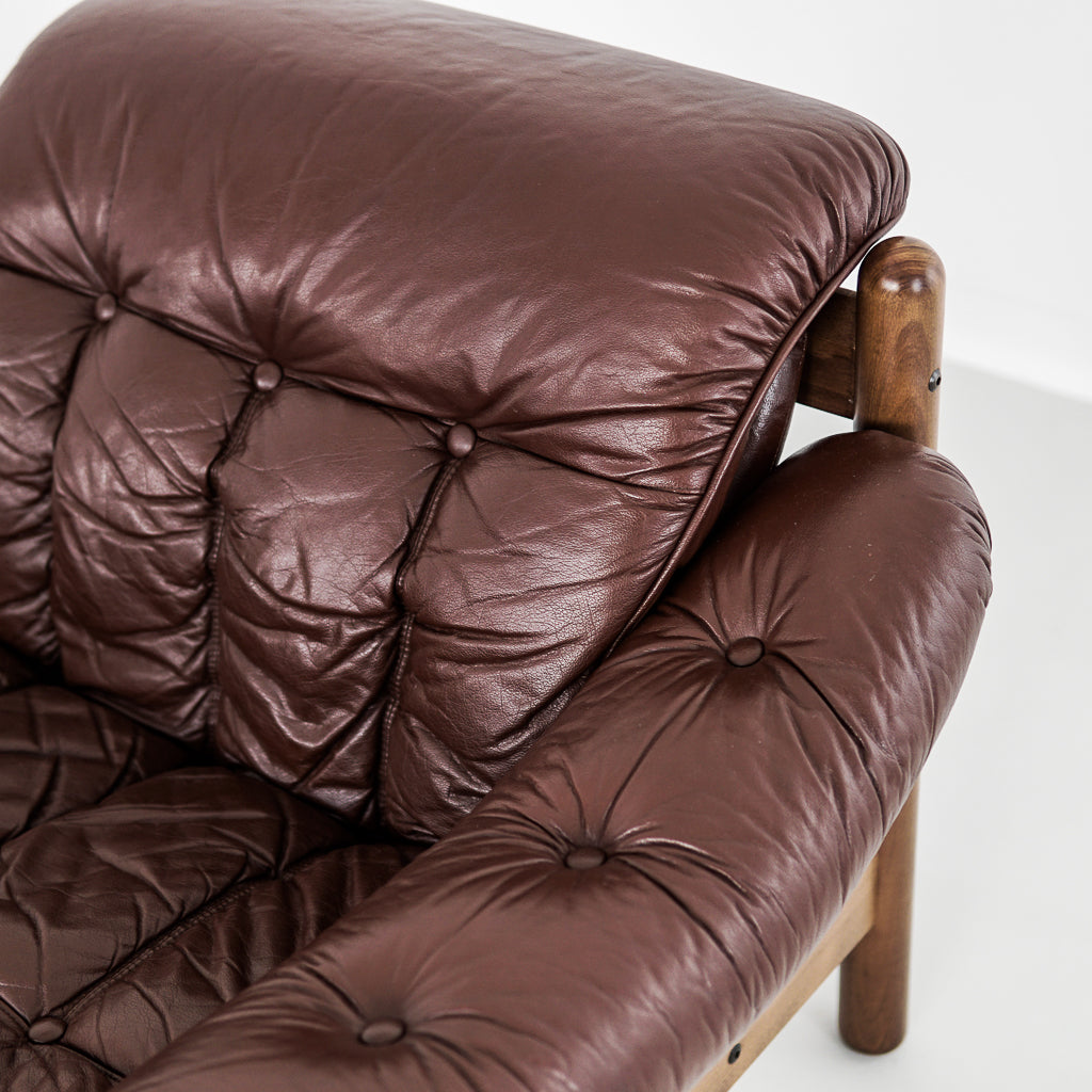 Scandinavian Armchair Leather Sofa | Denmark | 1970s