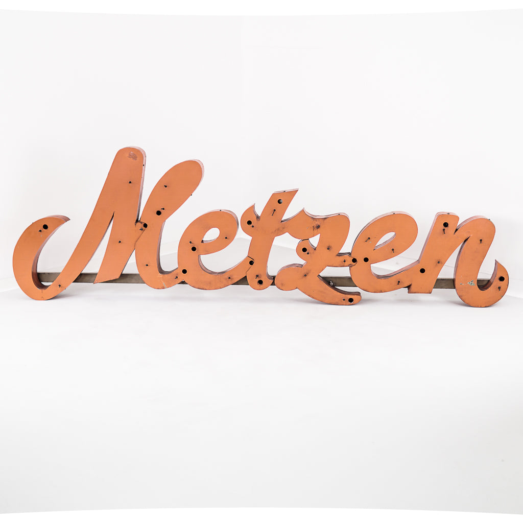 Mid-Century Modern Steel Metzen Sign | Germany | 1960s