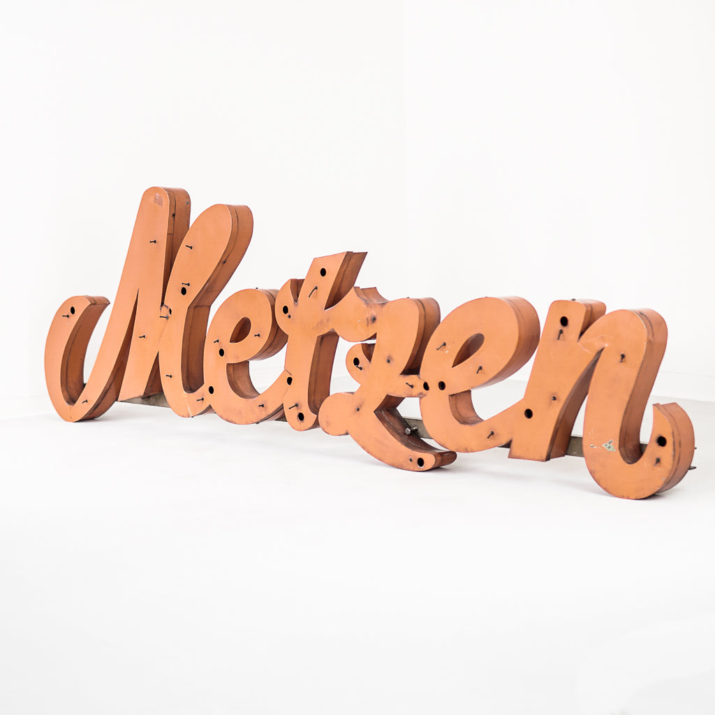 Mid-Century Modern Steel Metzen Sign | Germany | 1960s
