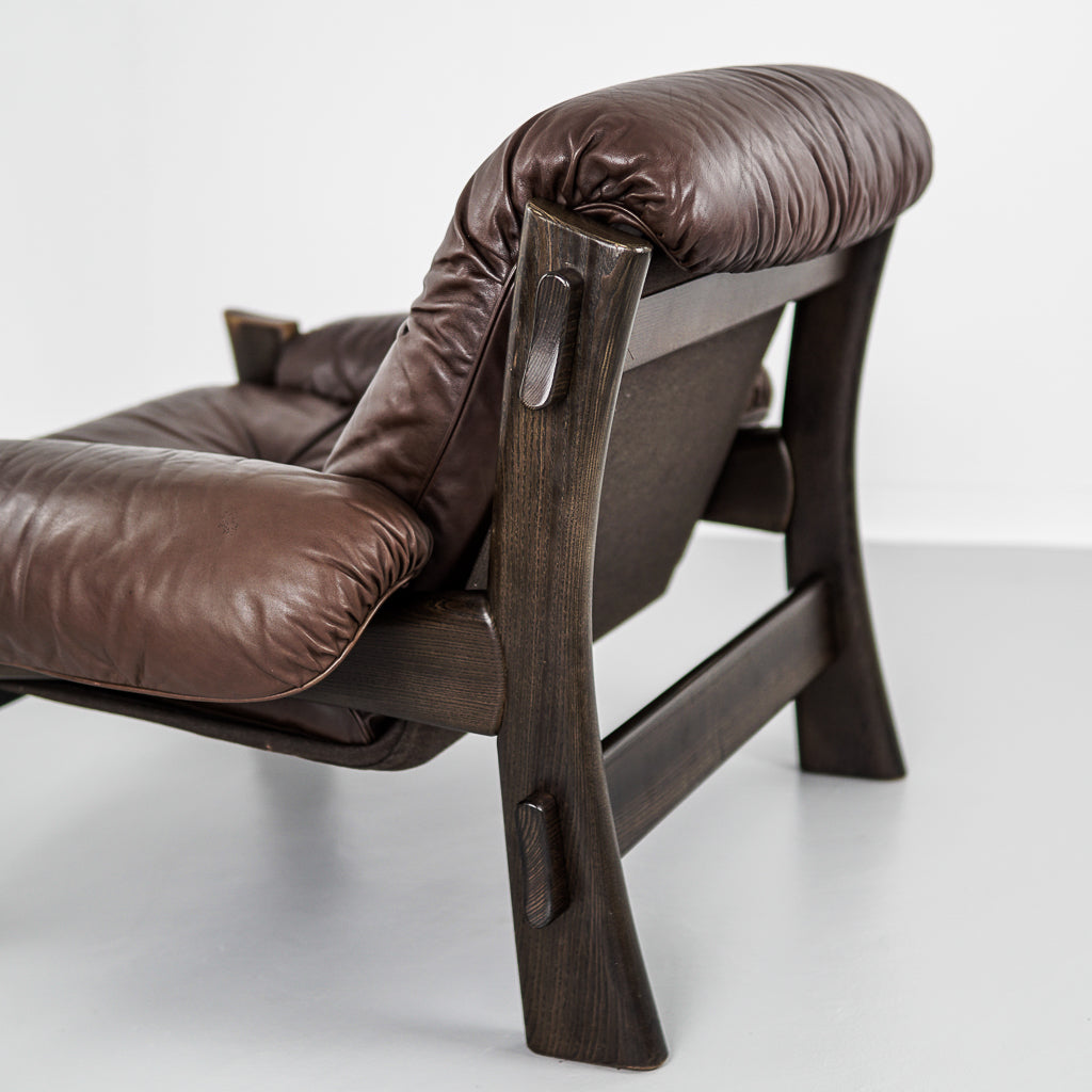 Scandinavian Armchair Leather Sofa-Couch | Denmark | 1970s