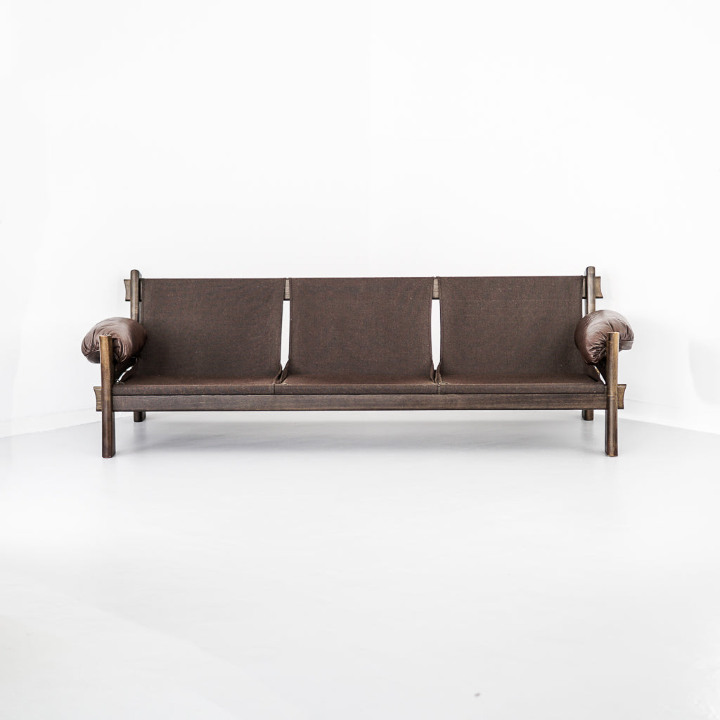 Scandinavian Three Seat Leather Sofa-Couch | Denmark | 1970s