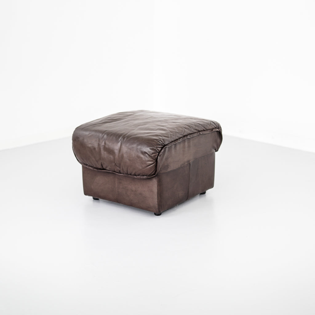 Leather Footstool Bench | Germany | 1970s