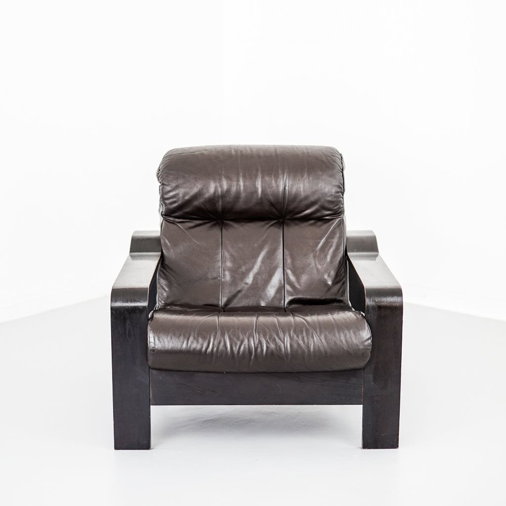 Brown Leather Armchair | 1960s