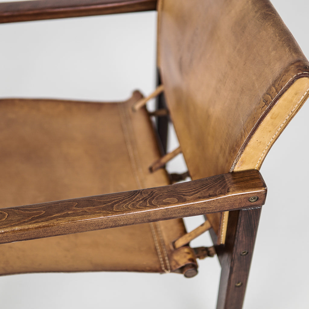 Cognac Leather Safari Chair | Model Diana | Karin Mobring | Ikea | Sweden | 1970s