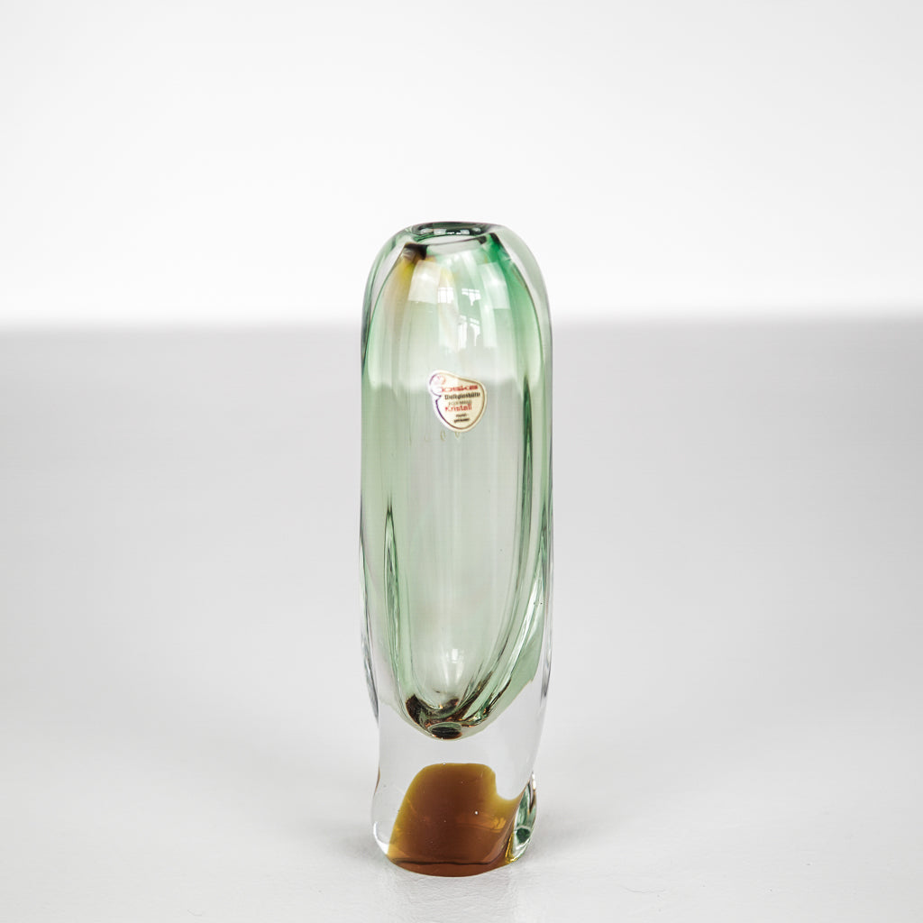 Josef Hospodka Rare Vintage Bullet Vase |  Novy Bor Borocrystal Bohemian Czech Twisted Glass | Czechoslovakia | 1960s