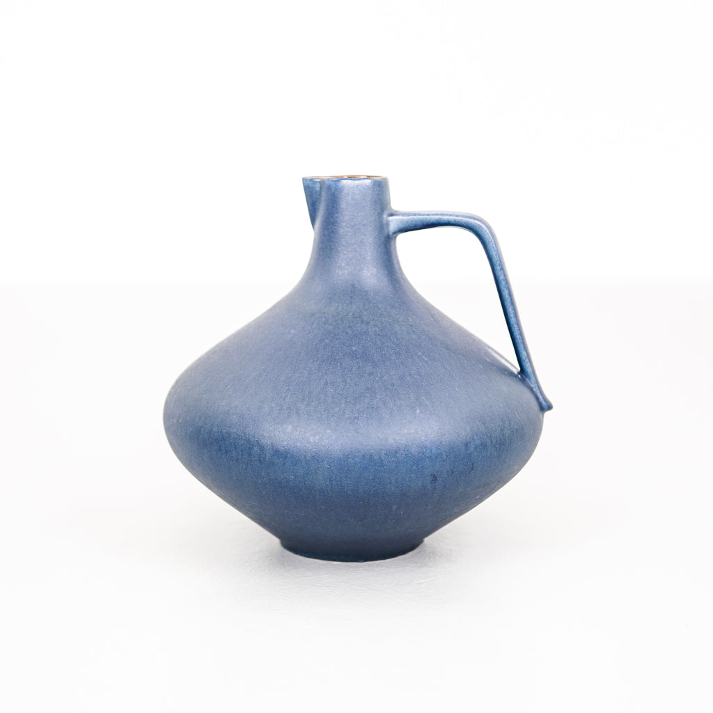 XXL Vintage Blue Ceramano Vase with Capri Decor | 1950s