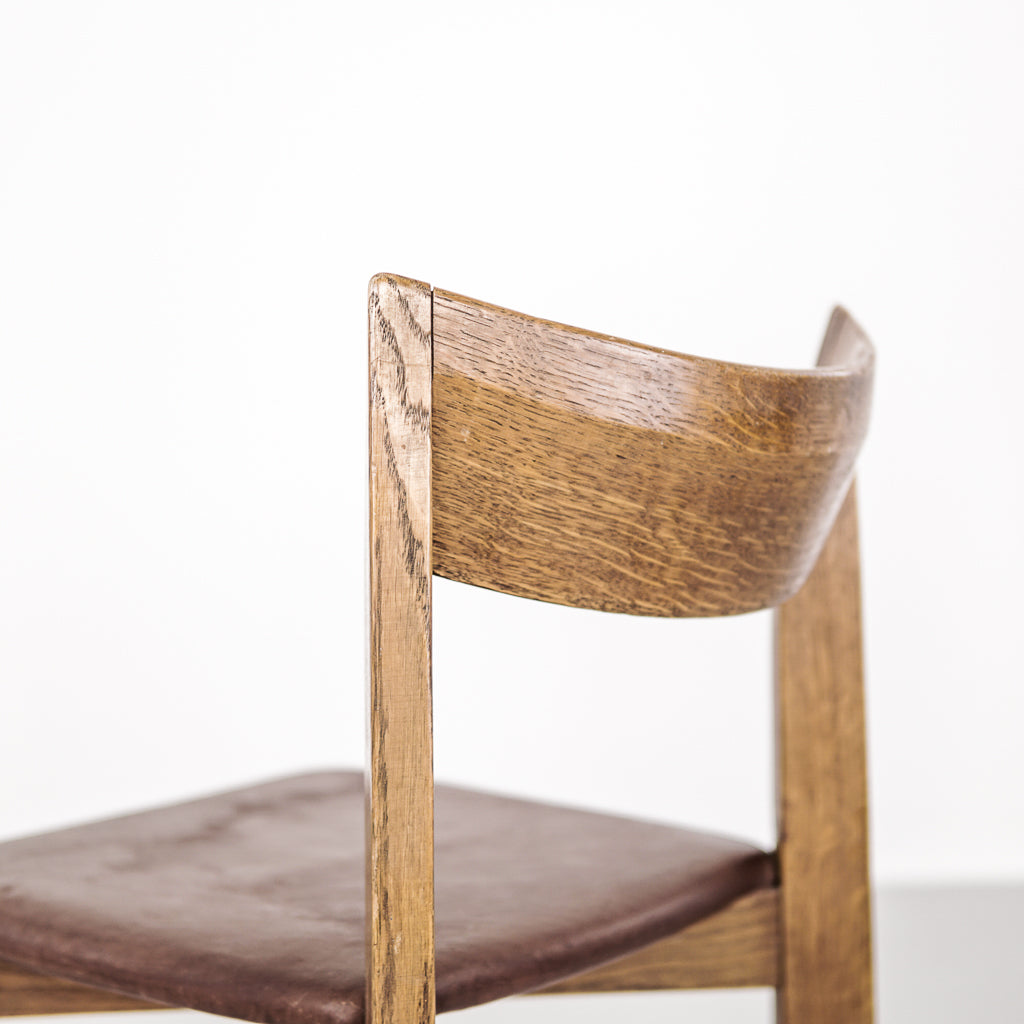 Solid Wood and Leather Design Chair | Germany | 1960s