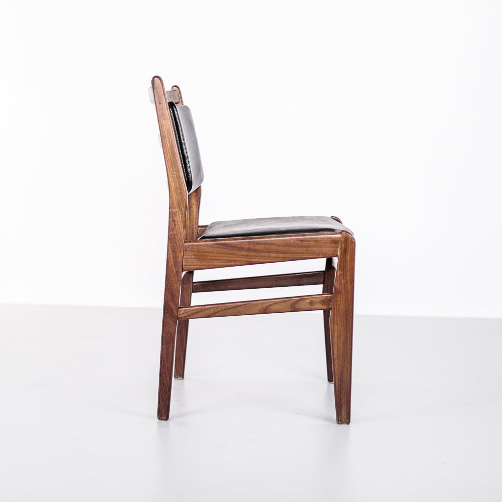 Danish Wood and Leatherette Chair | Denmark | 1960s
