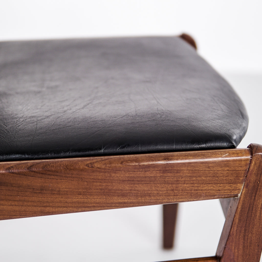Danish Wood and Leatherette Chair | Denmark | 1960s