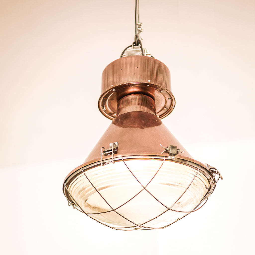 Restored Copper Factory Lamp | Tanex | 60&#39;s