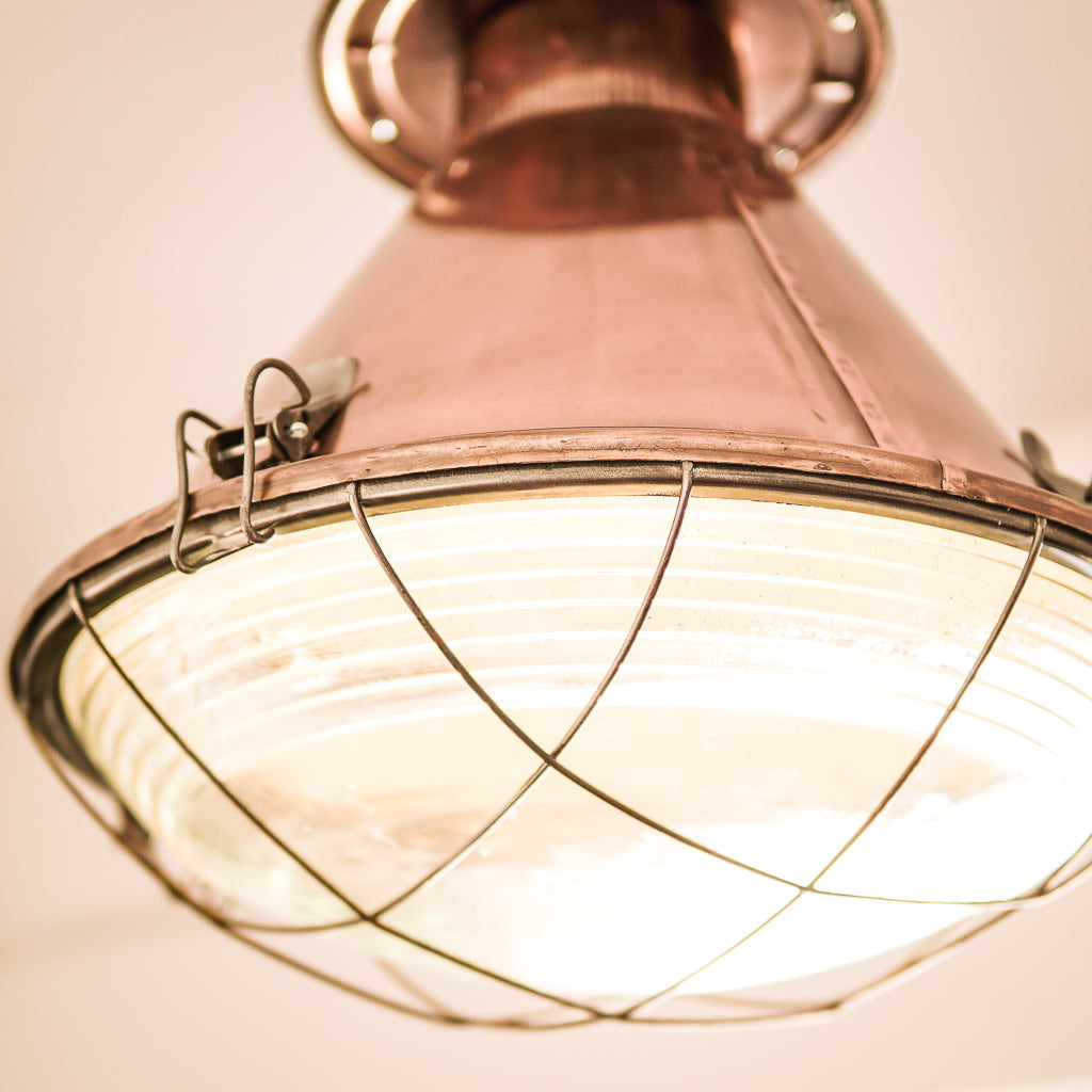 Restored Copper Factory Lamp | Tanex | 60&#39;s