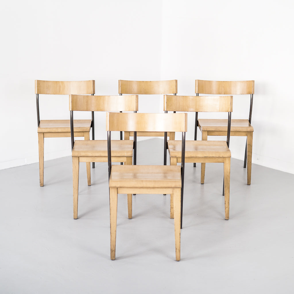 Solid Pine Wood and Metal Chair | Germany | 1970s