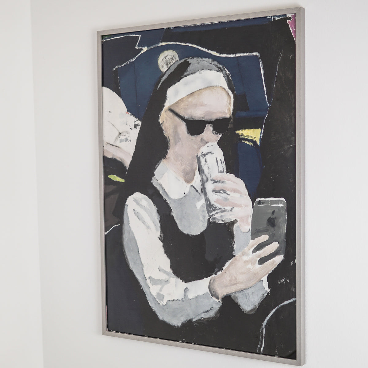 Diogo Henrique | Inner spirit self portrait (nun), 2021 | 100 x 70 cm | Acrílico, óleo e spray esmalte sobre papel