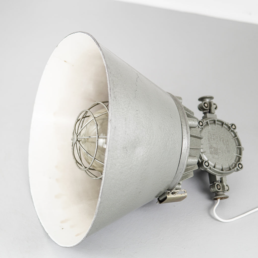 Industrial Grey Pendant Lamp | Zaos | Poland | 1950s