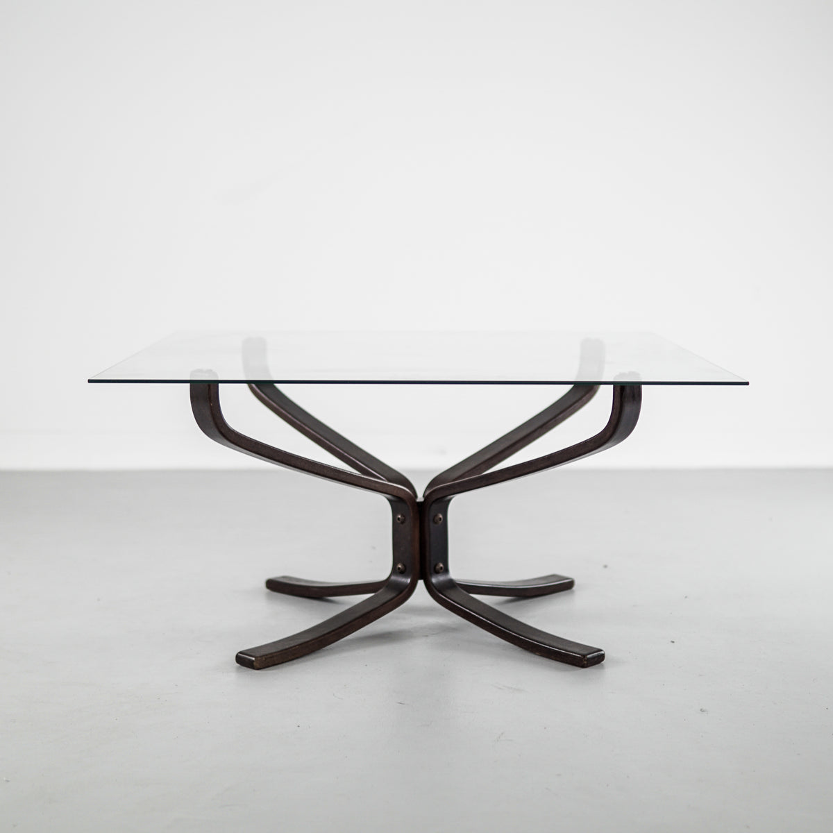 Vintage Coffe Wood + Glass Table by Sigurd Ressel Falcon For Vatne MÖBLER | Norway | 1970&#39;s