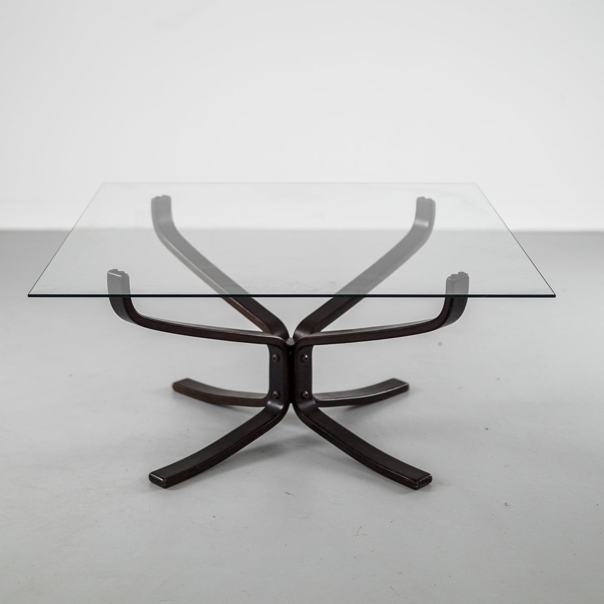 Vintage Coffe Wood + Glass Table by Sigurd Ressel Falcon For Vatne MÖBLER | Norway | 1970&#39;s