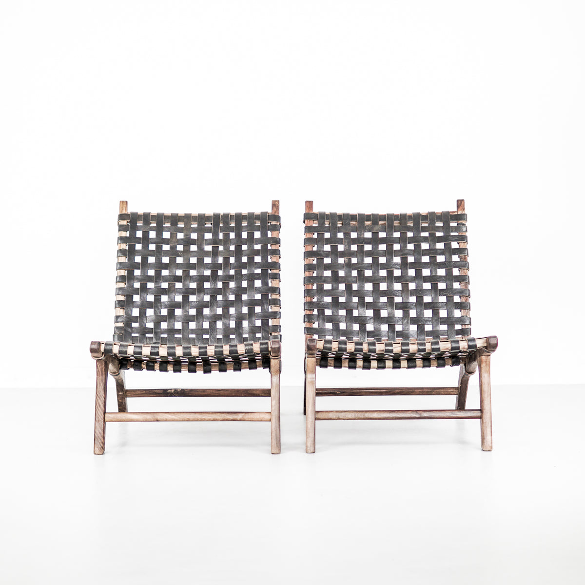 Leather &amp; Teak Lounge Brown Chair | Scandinavian