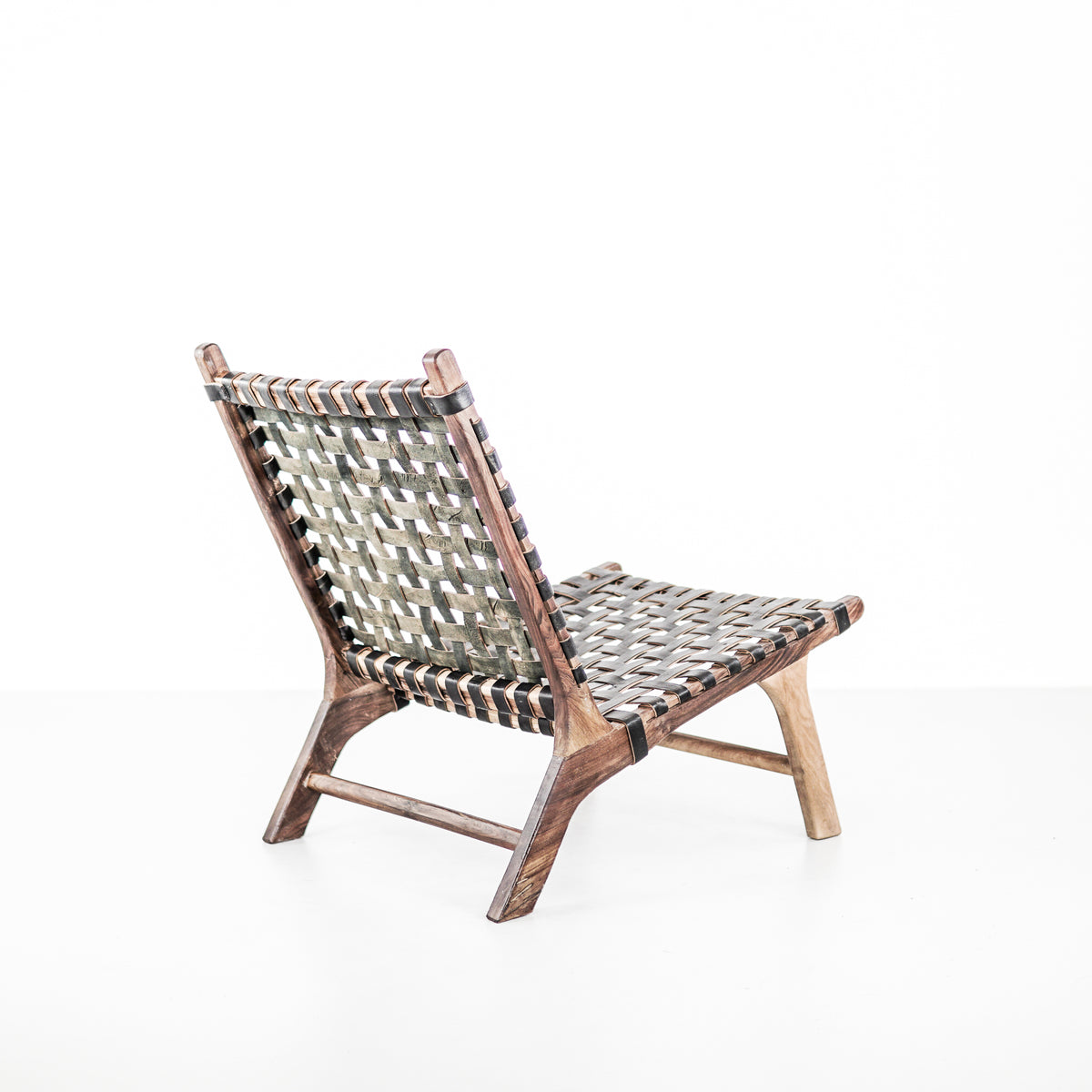 Leather &amp; Teak Lounge Brown Chair | Scandinavian