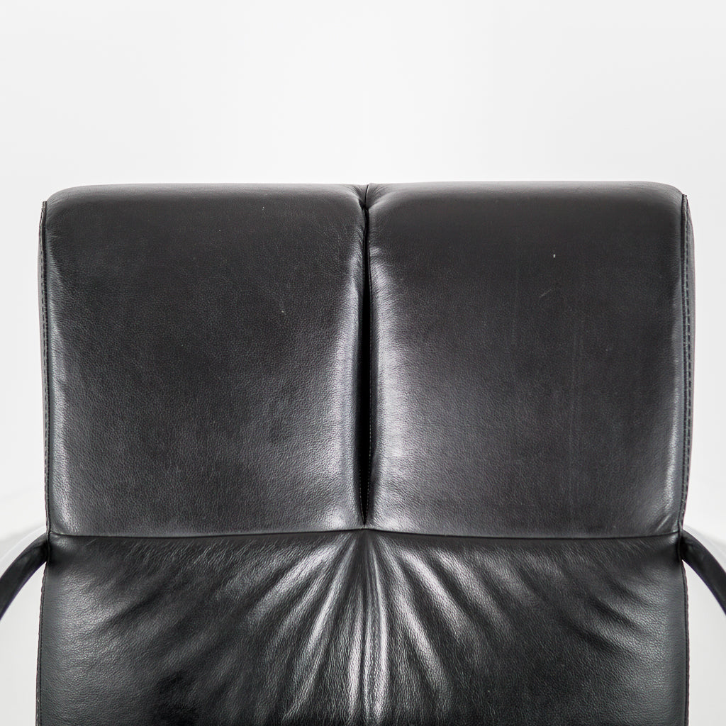 Mid-Century Black Leatherette Armchair | Germany | 1990s