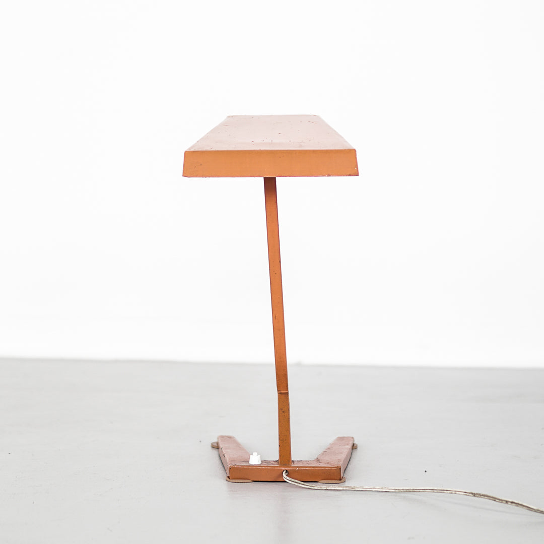 Vintage Metal Orange Table Lamp | Netherlands | 1970&#39;s