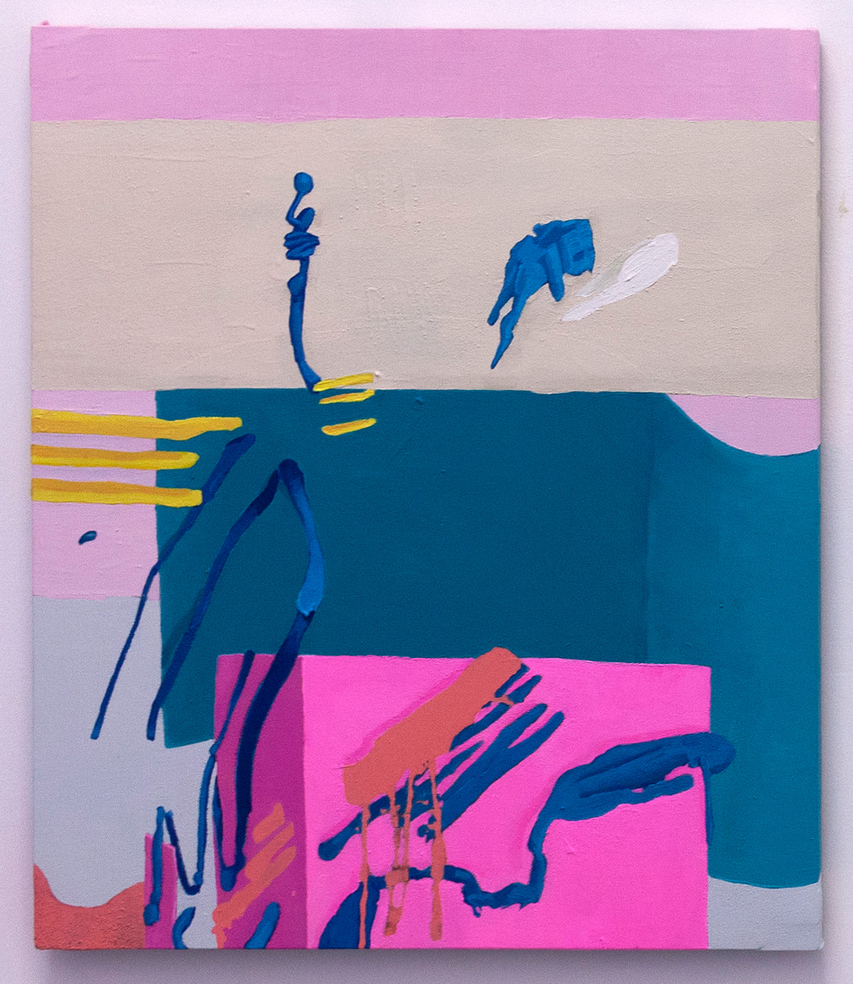 Sebastião Cavaco | Brincadeiras de Criança&quot; | Acrylic paint on elastic fabric | 46 cm x 55 cm | 2018
