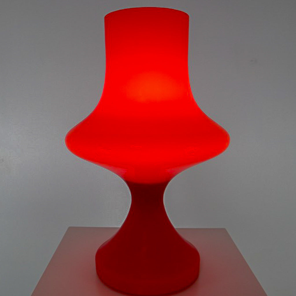 Mid-Century Modern Glass Red Table Lamp | France | 1950s